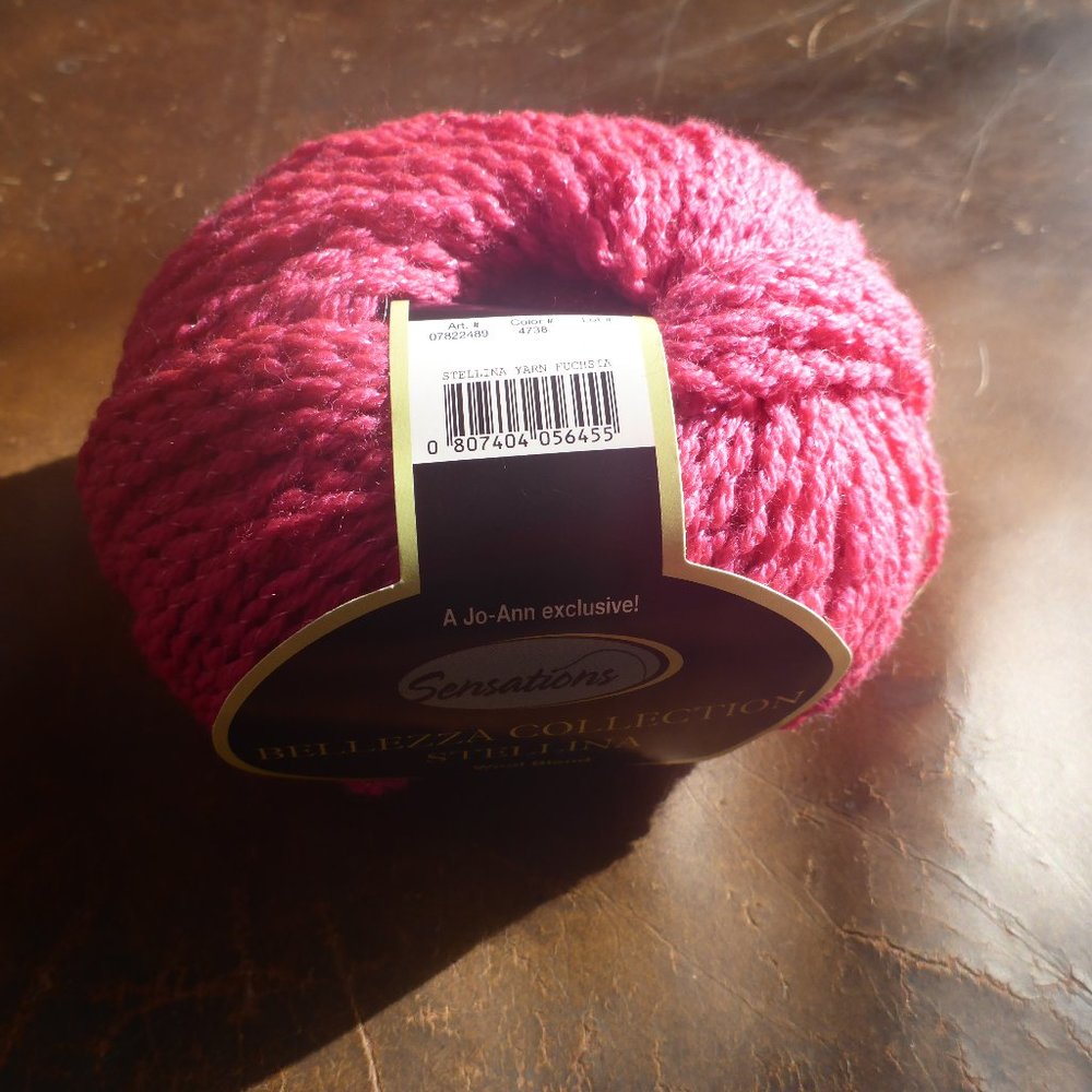 1 Ball Sensations Bellezza Collection Stellina Wool Blend Yarn Color Fuchsia